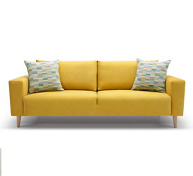Mid-Century Yellow Sofa