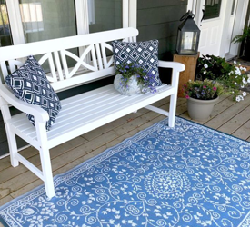 Classic White Porch Bench