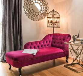 Plum Velvet Chaise