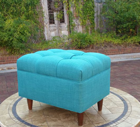 Ocean blue ottoman