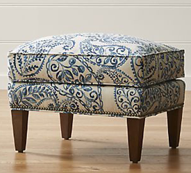 Blue Print Ottoman