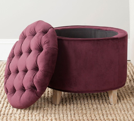 Tufted storage ottoman