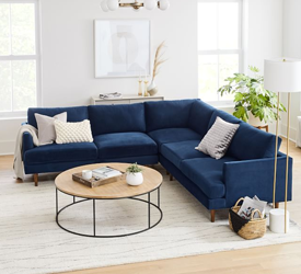 Elegance Blue 3-Piece L-Shaped Sectional